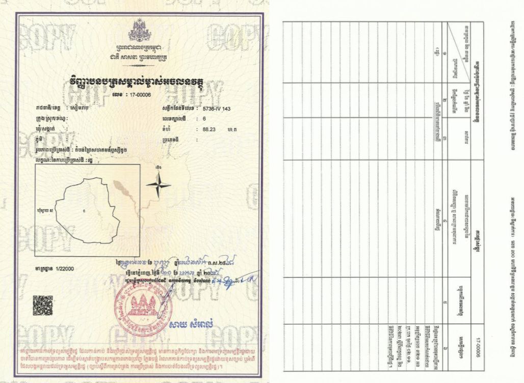 តំបន់ព្រៃសហគមន៍ឫស្សីតូច ស្ថិតក្នុងខេត្តសៀមរាប មានទំហំ ៨៨.២៣ ហិកតា ត្រូវបានចុះបញ្ជីជាដីរដ្ឋ។